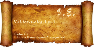 Vitkovszky Emil névjegykártya